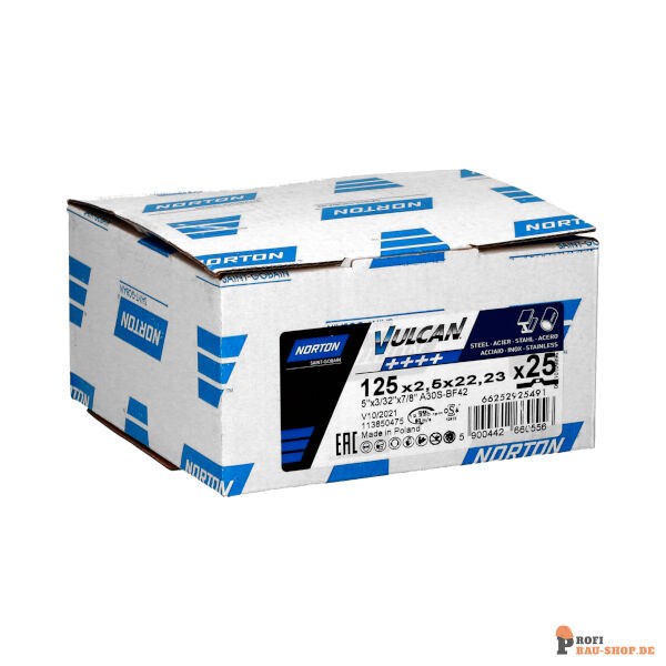 nortonschleifmittel/NORTON_schleifmittel_66252925491 Norton Vulcan Inox Cutting Disc 125x2.5x22.2 GRIT 30_134161